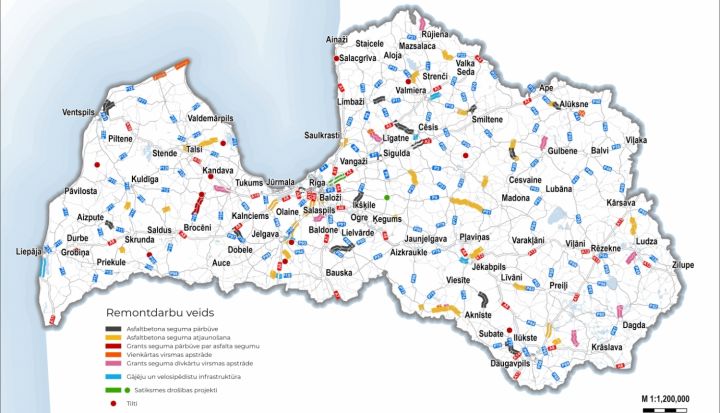 VSIA “Latvijas Valsts ceļi” plānotie būvdarbi Ogres novada teritorijā