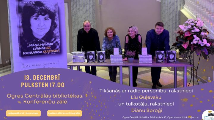 Tikšanās ar Liu Guļevsku un Diānu Sproģi Ogres Centrālajā bibliotēkā