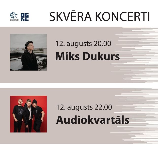 12. augustā koncertciklā SKVĒRA KONCERTI Miks Dukurs un grupa Audiokvartāls