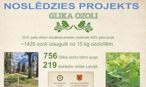 2023.gada jūnijā noslēdzās Reformācijai Latvijā 500 un LELB 100 veltītais projekts "Glika ozoli"