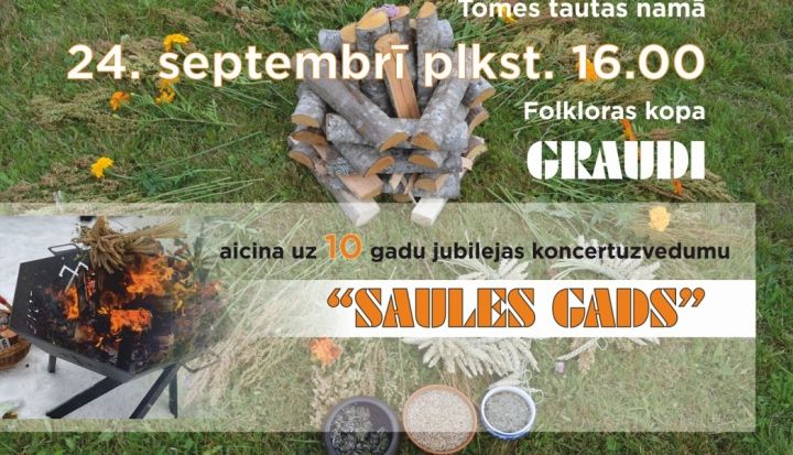 Folkloras kopa GRAUDI aicina uz 10 gadu jubilejas koncertu “SAULES GADS” Tomē