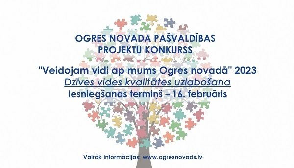 Izsludināts projektu konkurss "Veidojam vidi ap mums Ogres novadā"