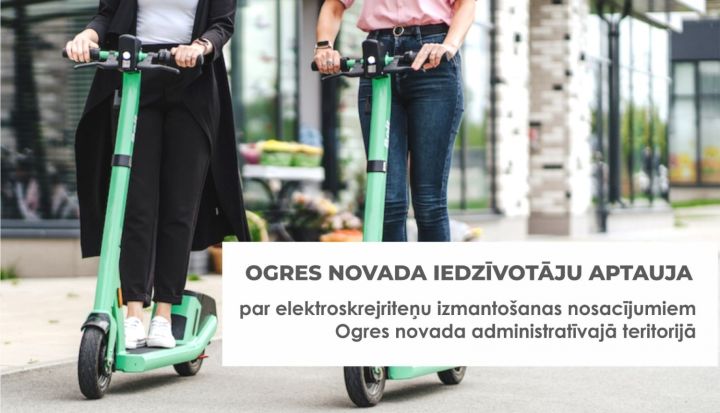 Pašvaldība aicina paust viedokli par elektroskrejriteņu izmantošanas nosacījumiem Ogres novadā