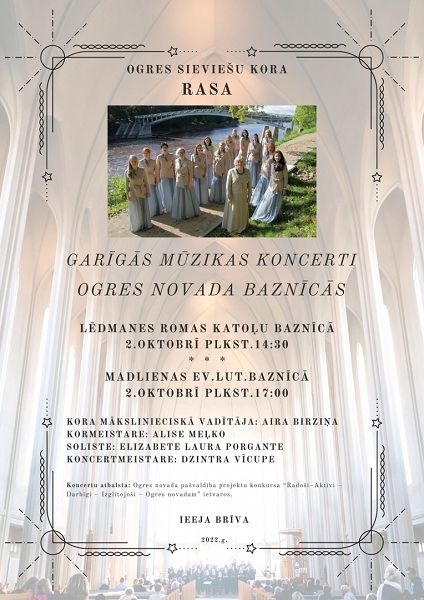 Sieviešu kora “Rasa” garīgās mūzikas koncerts Lēdmanē un Madlienā