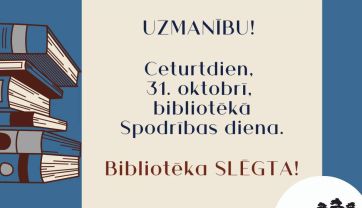 Attēls rakstam: Ceturtdien bibliotēka slēgta